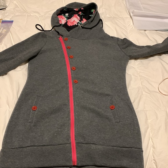 Brand New - Cute Floral Hood Sweat Jacket - Picture 9 of 12
